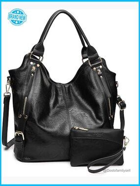 PU Leather Hobo Shoulder Bag with Adjustable Strap Large Capacity Tote